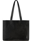 Black Calf Hair Leather Horizontal Tote | Bybry - Brix + Bailey