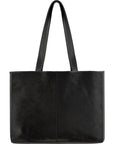 Black Calf Hair Leather Horizontal Tote | Bybry - Brix + Bailey