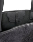 Black Calf Hair Leather Horizontal Tote | Bybry - Brix + Bailey