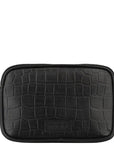 Black Croc Print Leather Crossbody Bag | Byrxi - Brix + Bailey