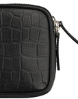 Black Croc Print Leather Crossbody Bag | Byrxi - Brix + Bailey