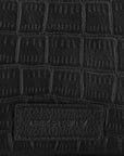 Black Croc Print Leather Crossbody Bag | Byrxi - Brix + Bailey