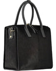 Black Large Calf Hair Leather Grab Bag | Byrya - Brix + Bailey