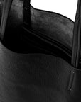 Black Pebbled Leather Tote Shopper - Brix + Bailey