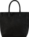 Calf Hair Large Leather Tote Bag Black - Brix + Bailey