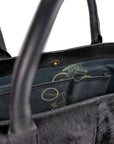 Calf Hair Large Leather Tote Bag Black - Brix + Bailey