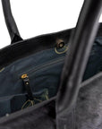 Calf Hair Large Leather Tote Bag Black - Brix + Bailey