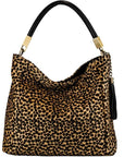 Cheetah Print Calf Hair Leather Tassel Grab Bag - Brix + Bailey