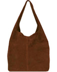 Chestnut Soft Suede Hobo Shoulder Bag - Brix + Bailey