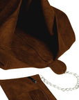 Chestnut Soft Suede Hobo Shoulder Bag - Brix + Bailey