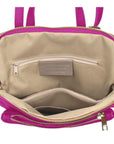Fuchsia Soft Pebbled Leather Pocket Backpack - Brix + Bailey