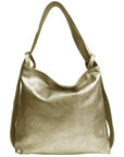 Gold Metallic Leather Convertible Tote Backpack - Brix + Bailey