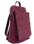 Maroon Soft Pebbled Leather Pocket Backpack - Brix + Bailey