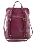 Maroon Soft Pebbled Leather Pocket Backpack - Brix + Bailey