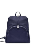 Navy Small Pebbled Leather Backpack - Brix + Bailey