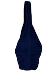 Navy Soft Suede Leather Hobo Shoulder Bag - Brix + Bailey