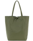 Olive Pebbled Leather Tote Shopper - Brix + Bailey