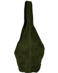 Olive Soft Suede Leather Hobo Shoulder Bag - Brix + Bailey