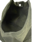 Olive Soft Suede Leather Hobo Shoulder Bag - Brix + Bailey