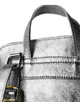 Pewter Convertible Metallic Leather Pocket Backpack - Brix + Bailey