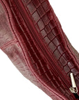 Plum Croc Print Leather Hobo Bag - Brix + Bailey