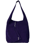 Purple Soft Suede Leather Hobo Shoulder Bag - Brix + Bailey