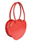 Plum Red Love Heart Leather Shoulder Bag - Removable Crossbody Strap & Zippered Closure by Vodka Blue at brixbailey.com