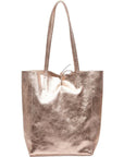 Rose Gold Metallic Leather Tote Shopper Bag - Brix + Bailey