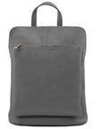 Slate Soft Pebbled Leather Pocket Backpack - Brix + Bailey
