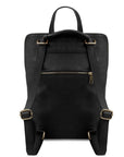 Small Black Pebbled Leather Pocket Backpack - Brix + Bailey
