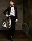 Spotted Cow Print Calf Hair Leather Tassel Grab Bag - Brix + Bailey