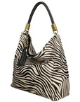 Zebra Print Calf Hair Leather Tassel Grab Bag - Brix + Bailey