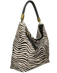 Zebra Print Calf Hair Leather Tassel Grab Bag - Brix + Bailey