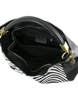 Zebra Print Calf Hair Leather Tassel Grab Bag - Brix + Bailey