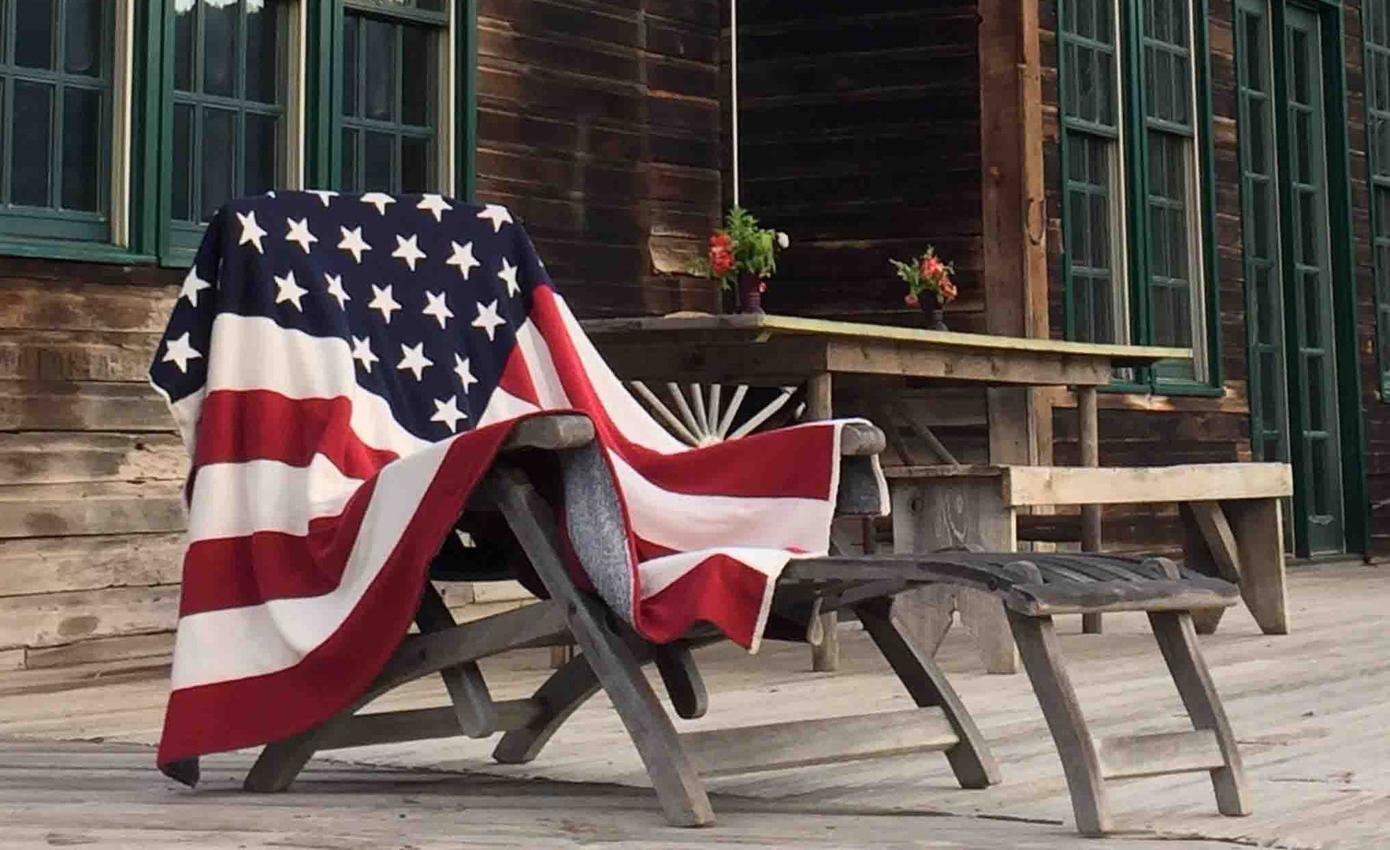 USA Flag Throw - Contemporary living room with independent designer furniture — unique furniture from independent makers | Brix + Bailey