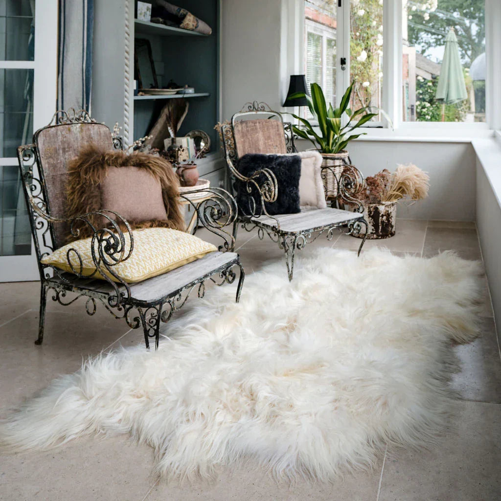 Handwoven wool and jute rugs from independent weavers at Brix + Bailey