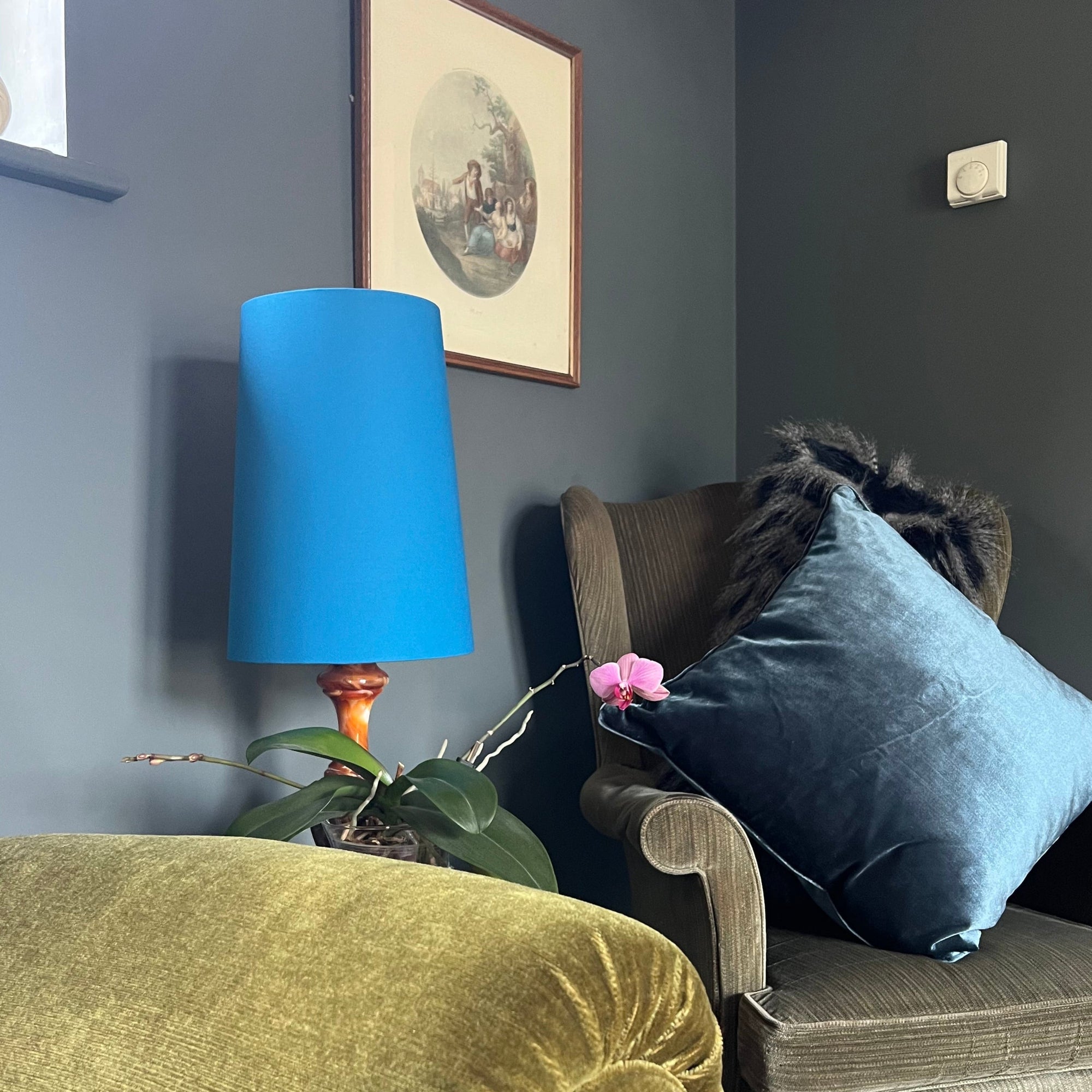 Handmade velvet double-sided lampshade from Worcestershire studio Bypoppyuk at Brix + Bailey