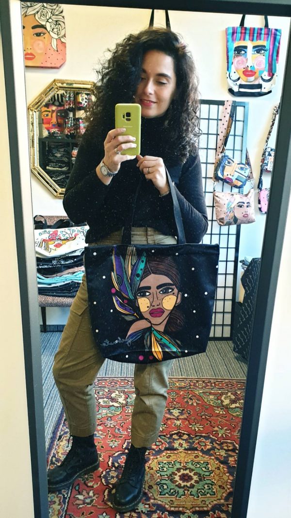 Reusable Shopping Tote with Artistic Flair