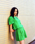 Olivia Linen Shorts - Jade - Pre-order with 8 weeks leadtime