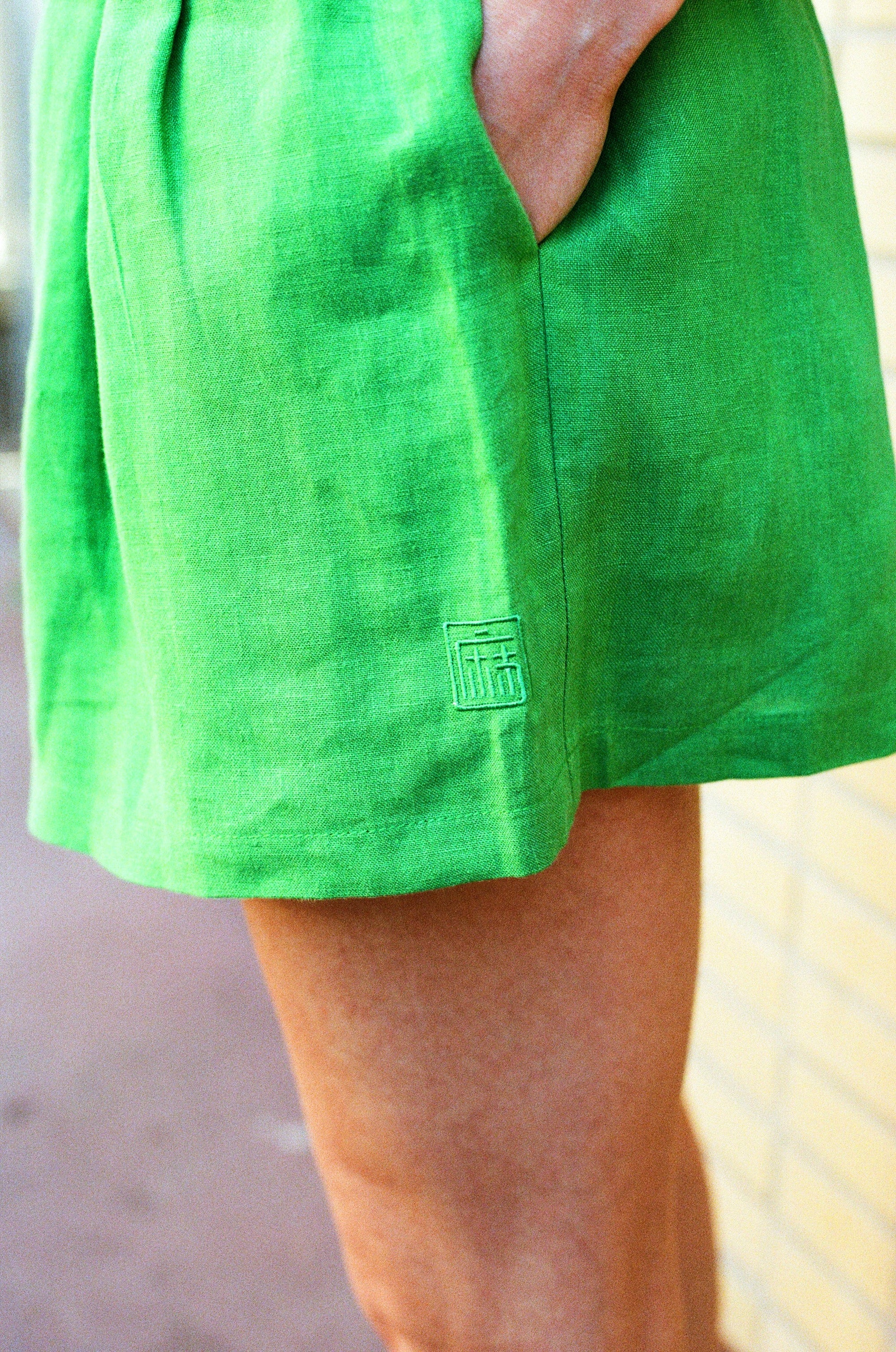 Olivia Linen Shorts - Jade - Pre-order with 8 weeks leadtime