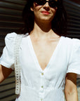 Daisy Linen Dress  - White