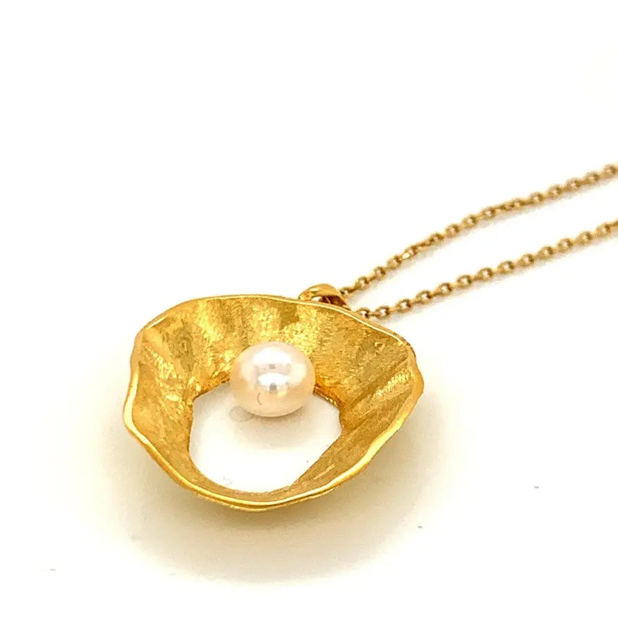 Sea &amp; Moon Medium Necklace, Sterling Silver with Gold Plate