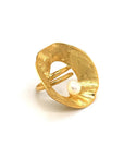 Sea & Moon Medium Ring, Sterling Silver with Gold Plate