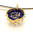 Dance of Stamens Necklace Midi, Gold Plated Pendant with Lapis Lazuli