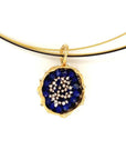 Dance of Stamens Necklace Midi, Gold Plated Pendant with Lapis Lazuli