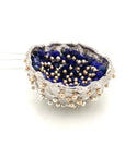 Dance of Stamens Necklace Midi, Silver Hollow Bezel with Lapis Lazuli