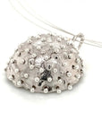 Dance of Stamens Necklace Midi, Silver Hollow Bezel with Lapis Lazuli