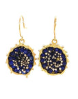 Dance of Stamens Medium Earring, Gold Plated Earring with Lapis Lazuli