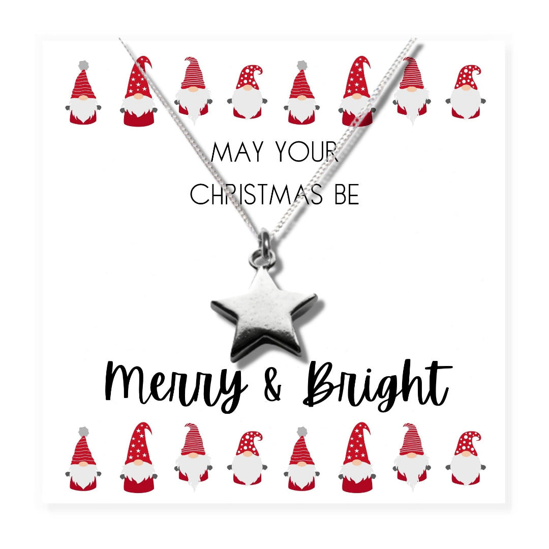 Merry &amp; Bright Christmas Hamper Star Necklace &amp; Jewellery Box