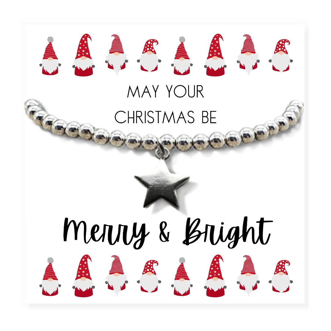 Small Merry &amp; Bright Christmas Gift Hamper - Bracelet, Chocolates &amp; Candle